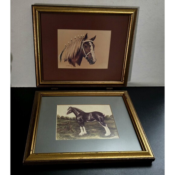 Other - MARCUS STONE " Horse Prints" " Signed & Dated" 1986 Beautifully Double Framed